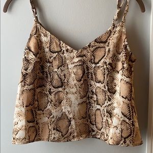 Snake skin spaghetti top.
